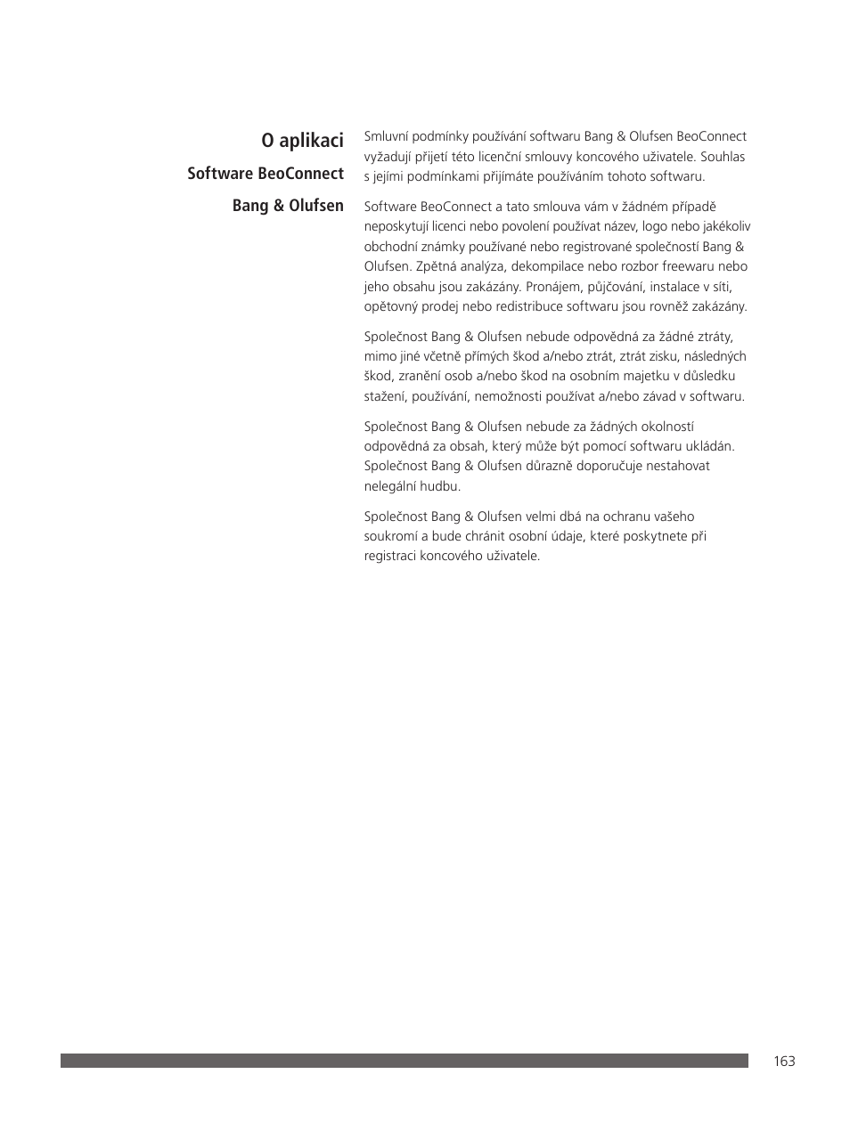 O aplikaci | Bang & Olufsen BeoConnect (for Mac) User Manual | Page 163 / 217