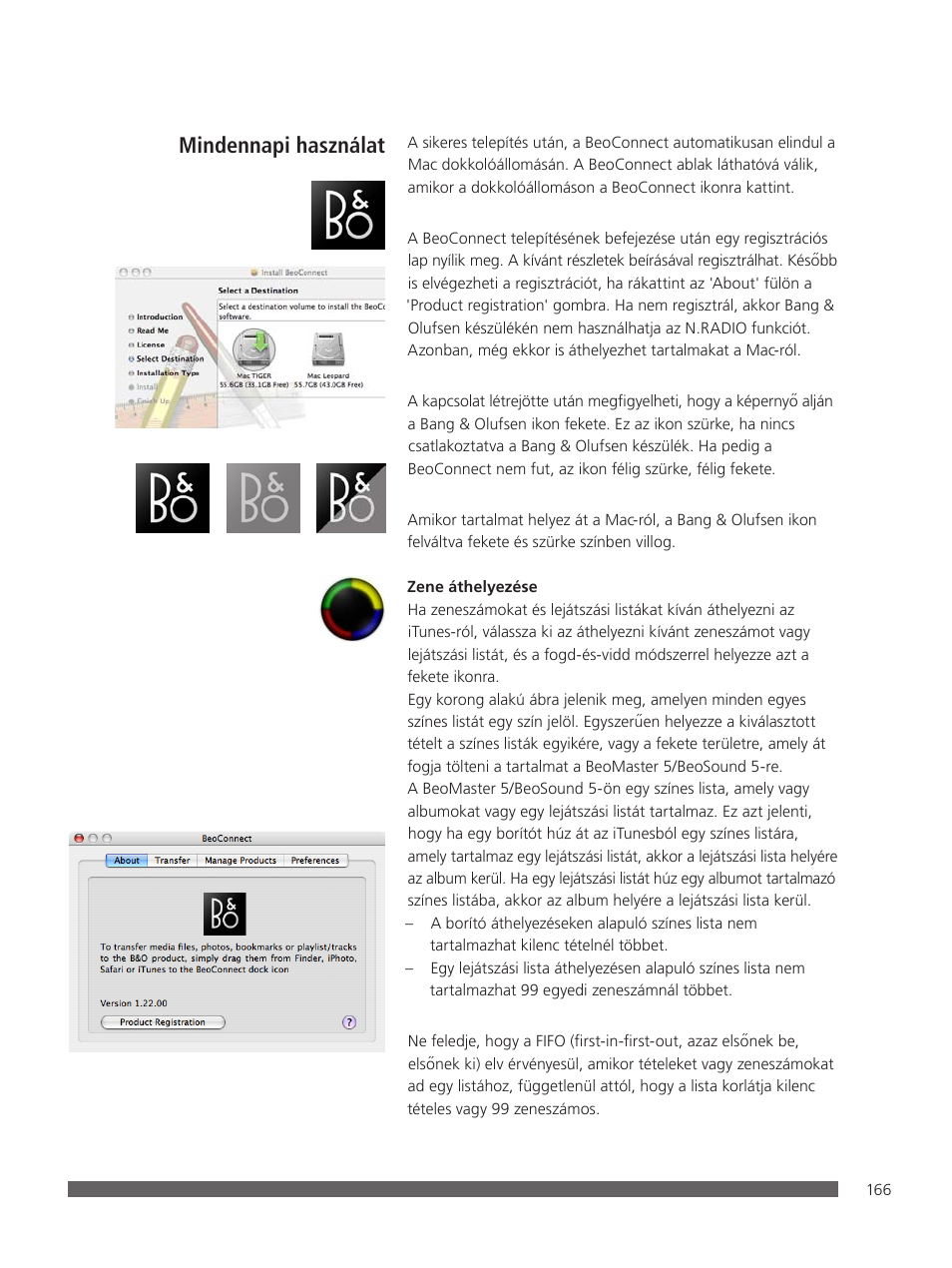 Mindennapi használat | Bang & Olufsen BeoConnect (for Mac) User Manual | Page 166 / 217