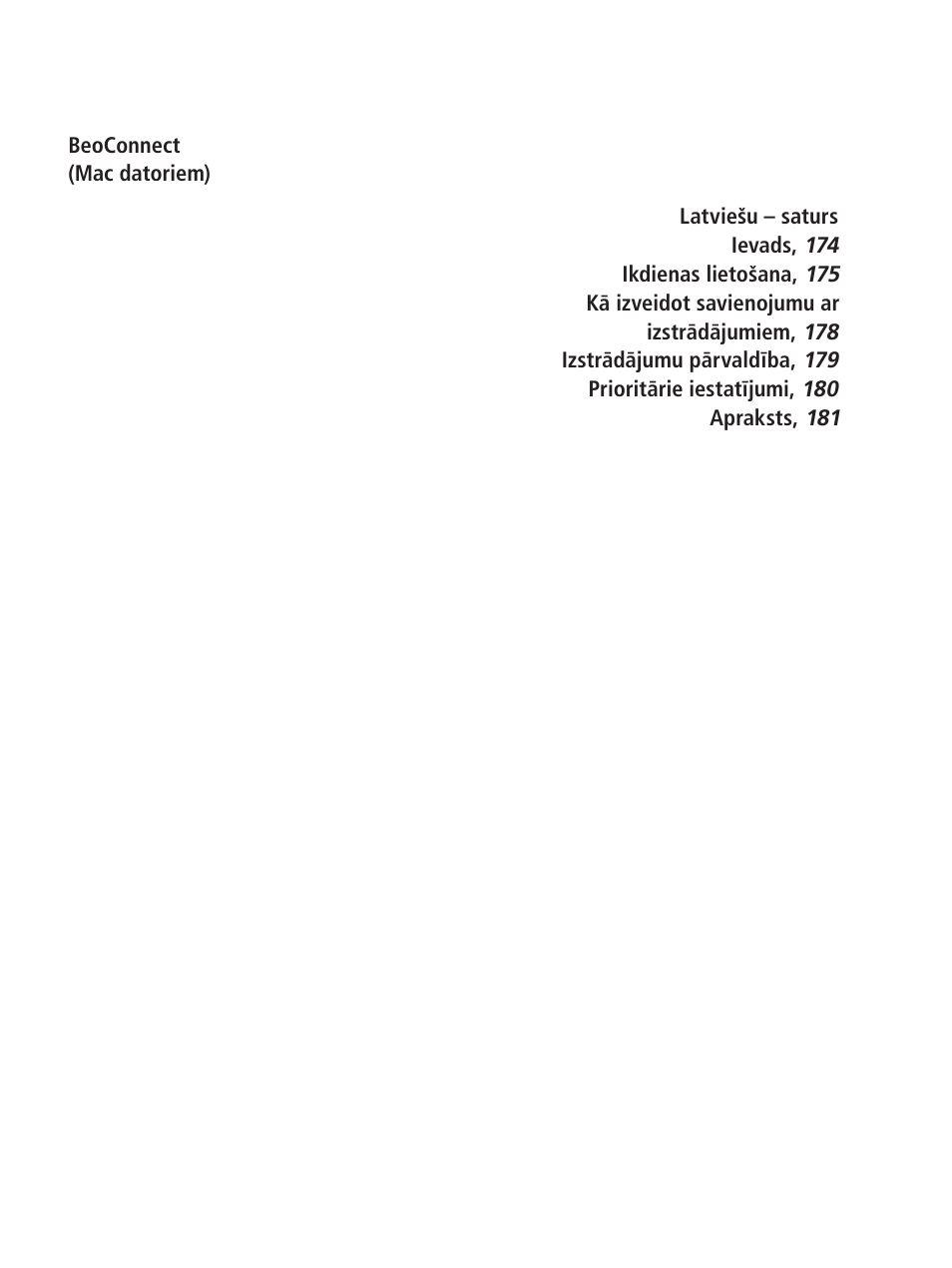 Latviešu – latvian | Bang & Olufsen BeoConnect (for Mac) User Manual | Page 173 / 217