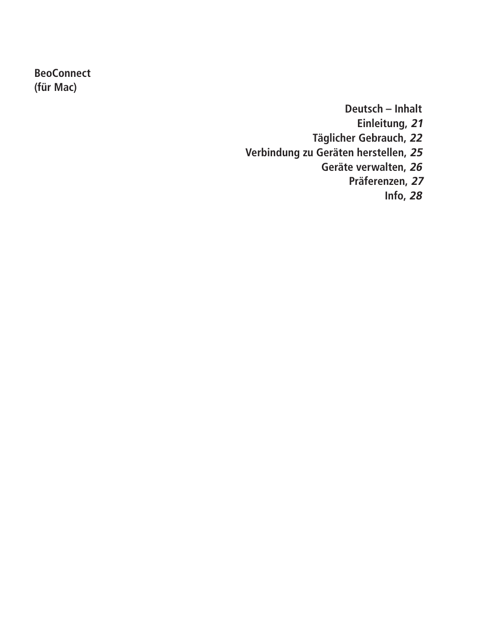 Deutsch – german | Bang & Olufsen BeoConnect (for Mac) User Manual | Page 20 / 217
