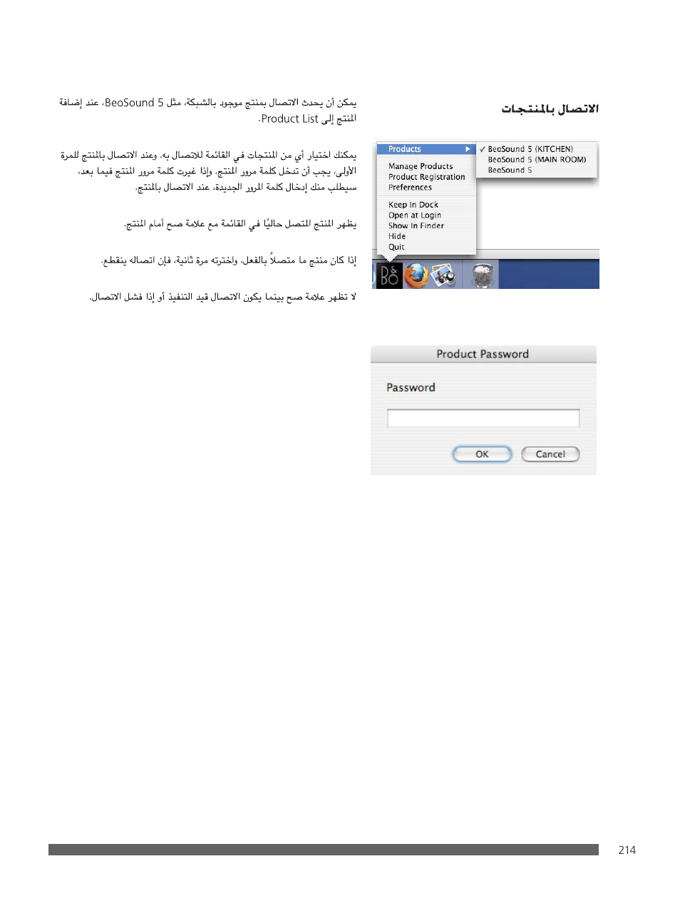 Bang & Olufsen BeoConnect (for Mac) User Manual | Page 214 / 217