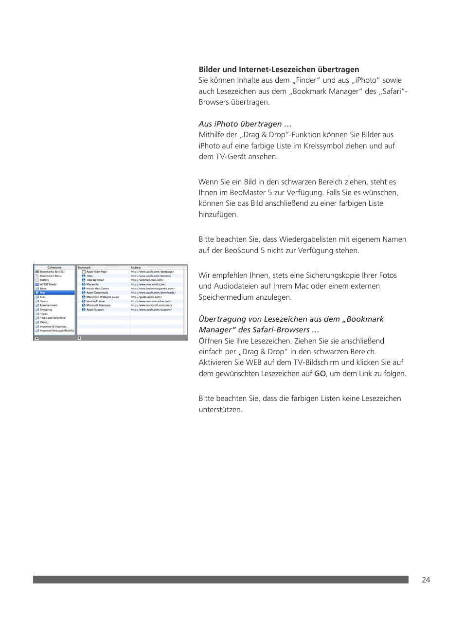 Bang & Olufsen BeoConnect (for Mac) User Manual | Page 24 / 217