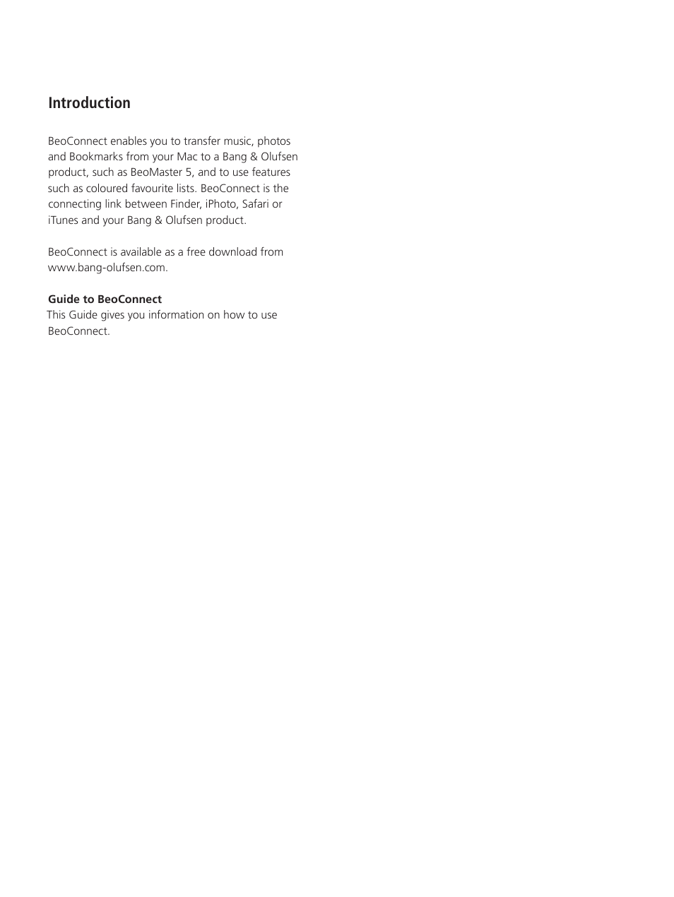 Introduction | Bang & Olufsen BeoConnect (for Mac) User Manual | Page 3 / 217