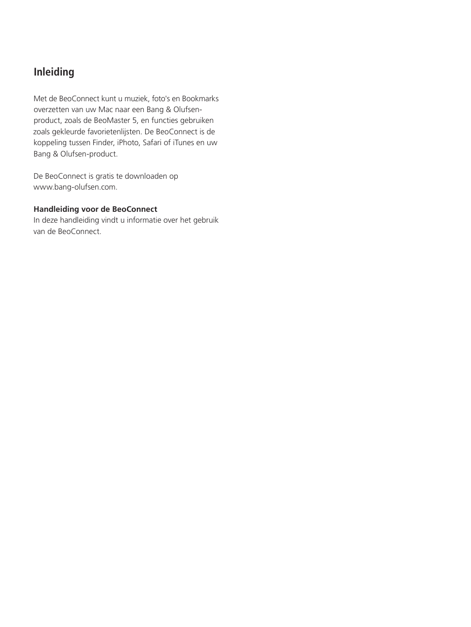 Inleiding | Bang & Olufsen BeoConnect (for Mac) User Manual | Page 30 / 217
