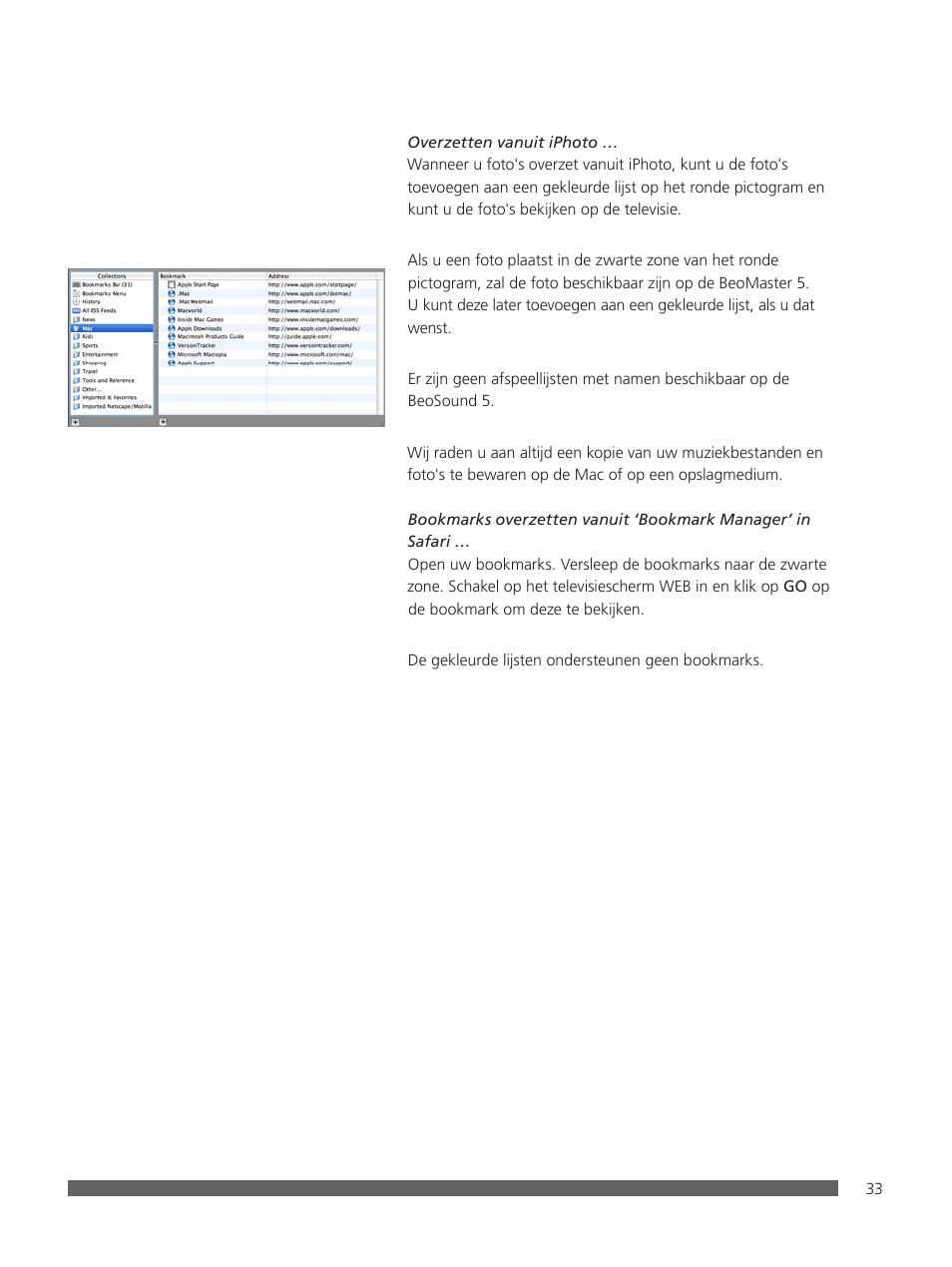 Bang & Olufsen BeoConnect (for Mac) User Manual | Page 33 / 217