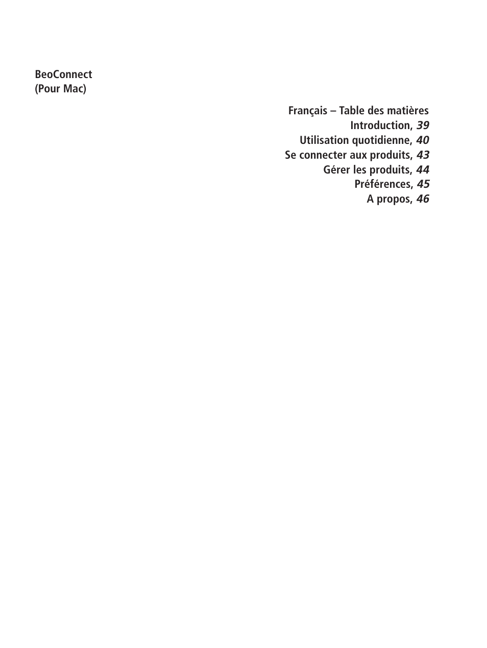 Français – french | Bang & Olufsen BeoConnect (for Mac) User Manual | Page 38 / 217