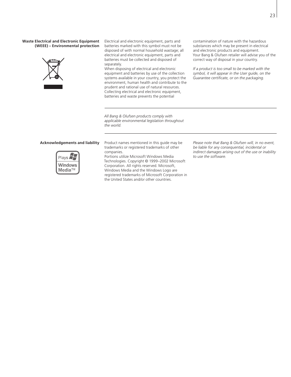 Bang & Olufsen BeoMaster 5 User Manual | Page 23 / 28