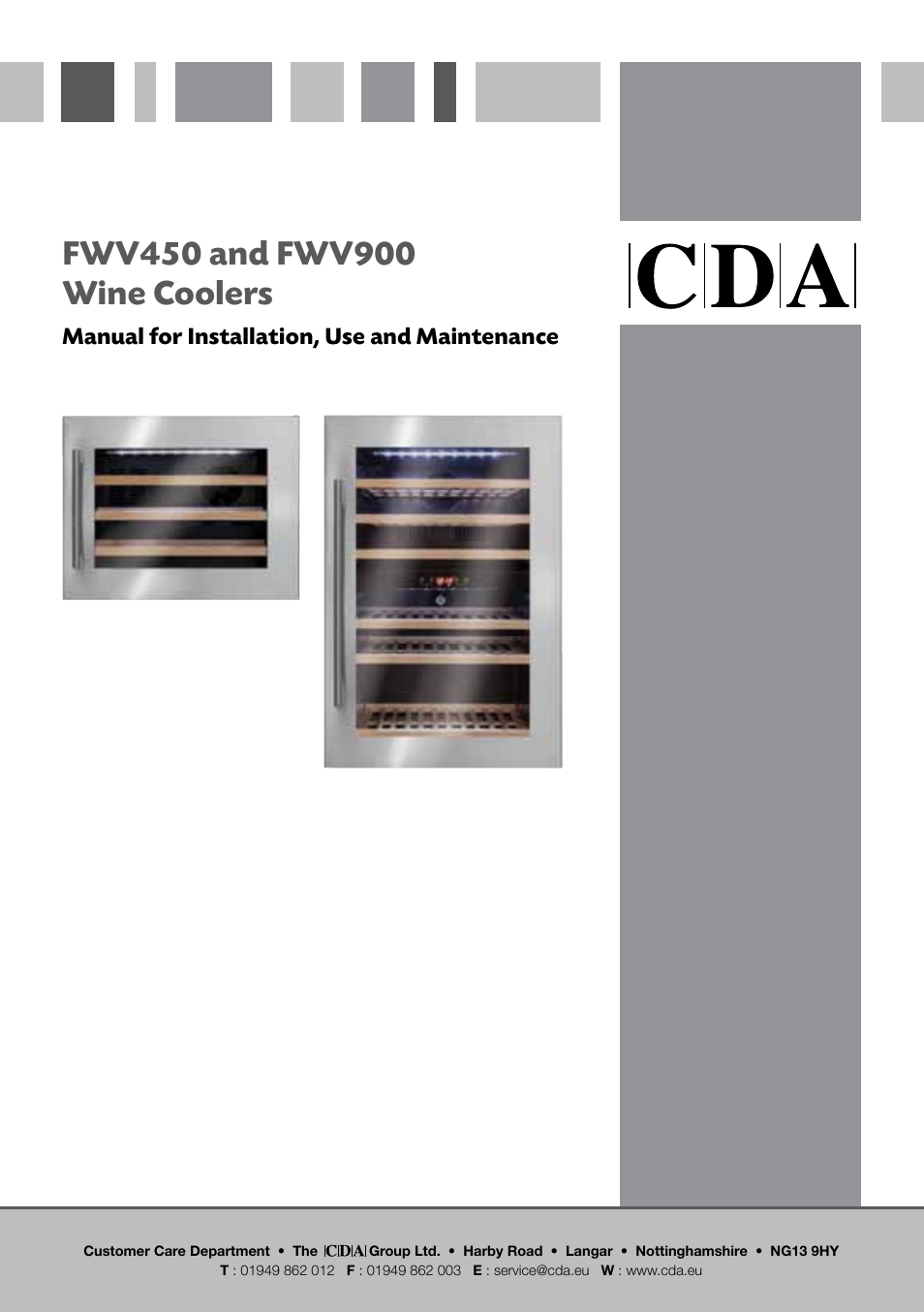 CDA FWV900 User Manual | 12 pages