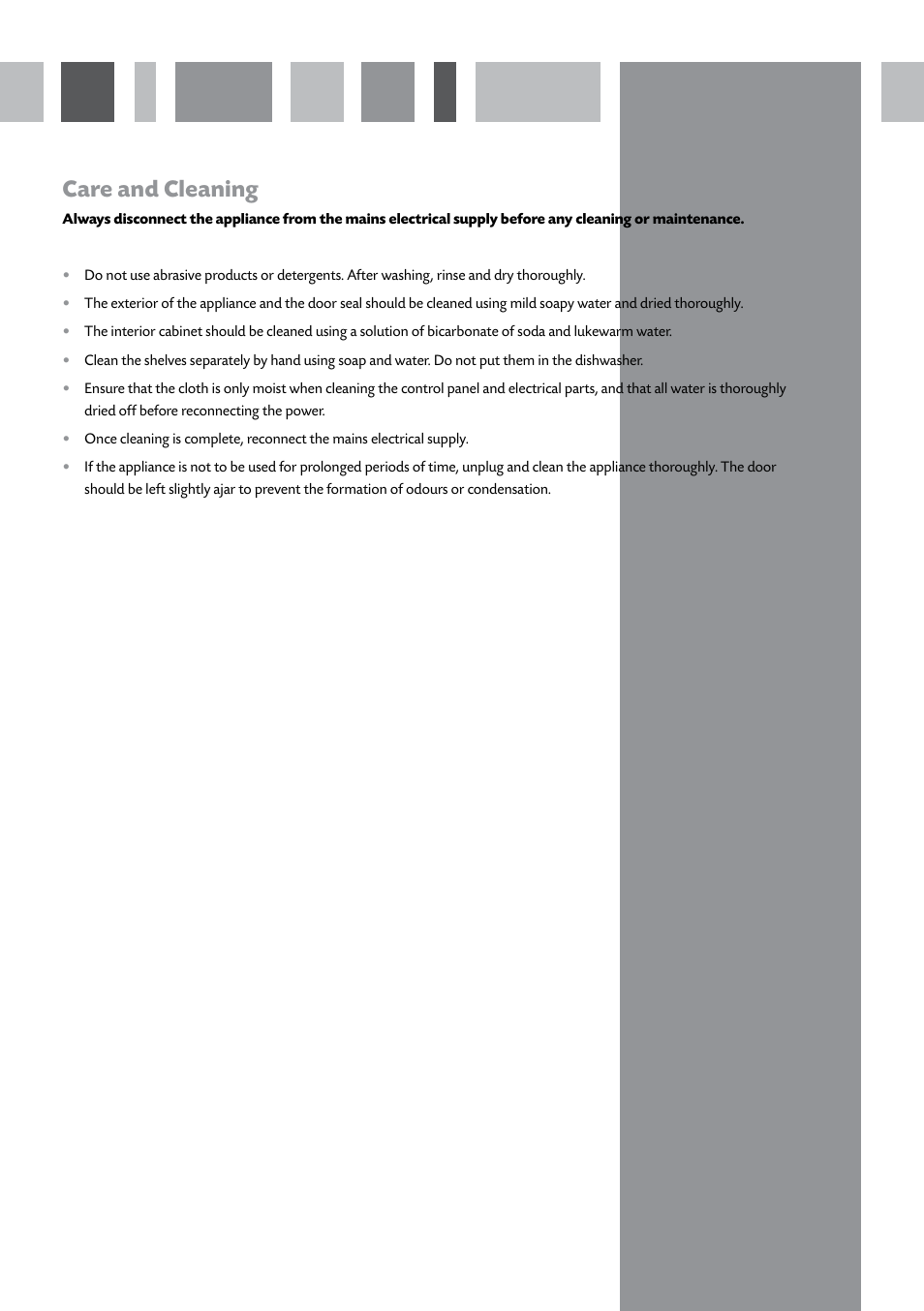 Care and cleaning | CDA FWV900 User Manual | Page 6 / 12