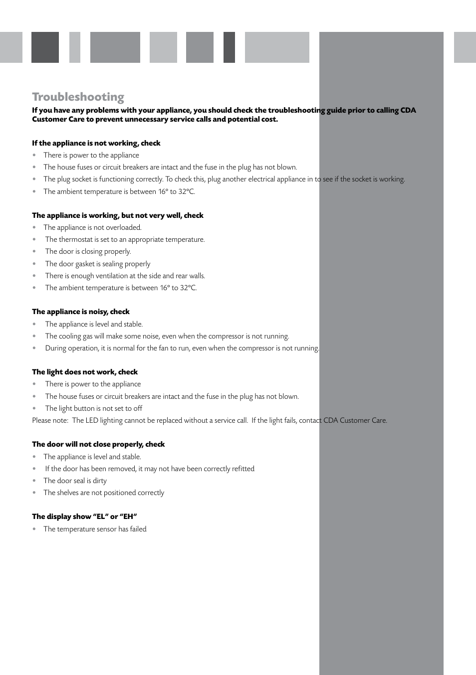 Troubleshooting | CDA FWV900 User Manual | Page 7 / 12