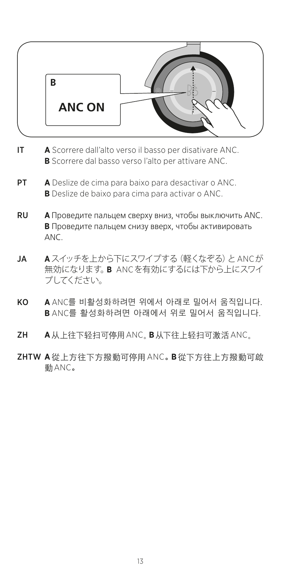 Anc on | Bang & Olufsen BeoPlay H8 User Manual | Page 13 / 24