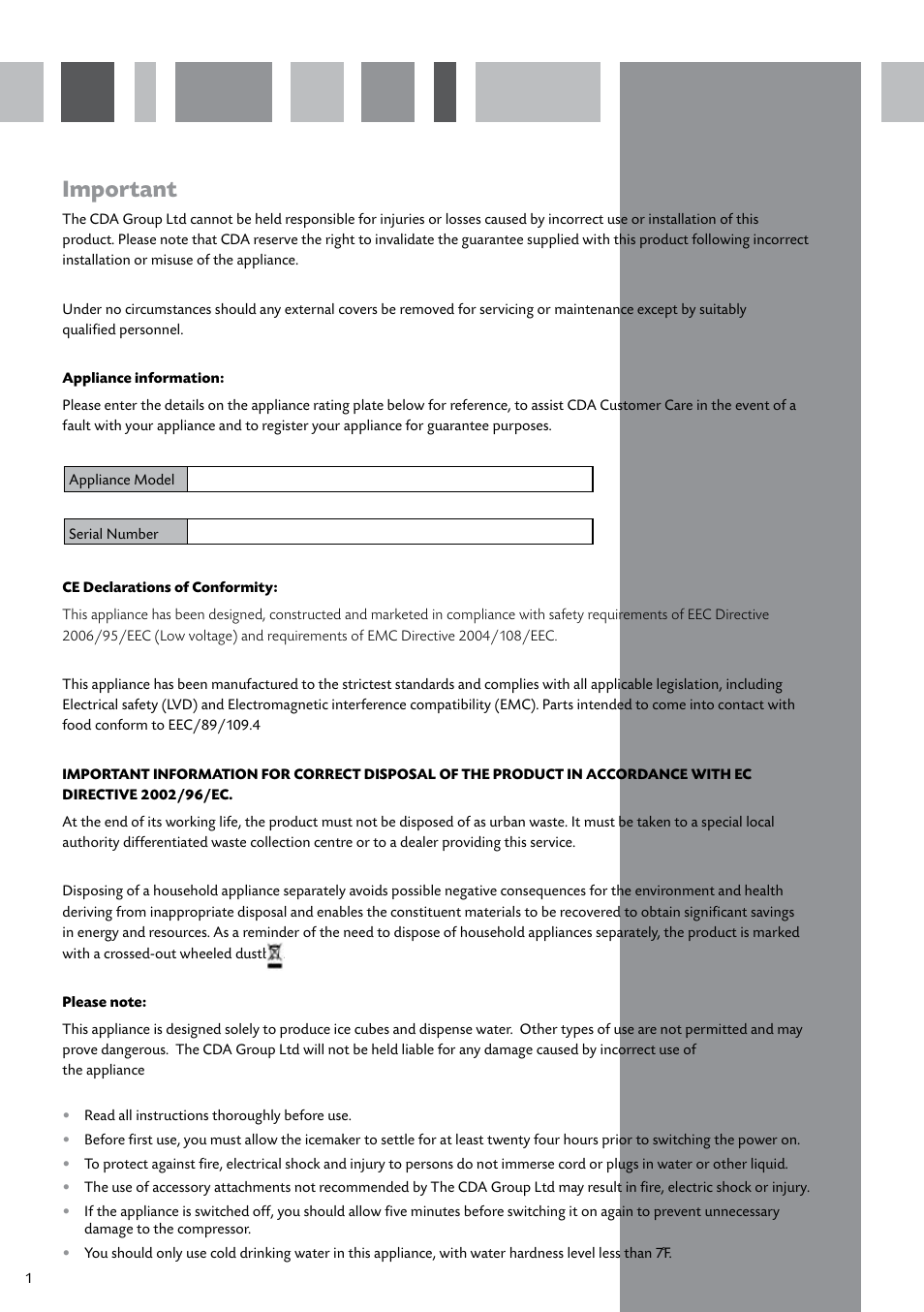 Important | CDA FWV470 User Manual | Page 2 / 12