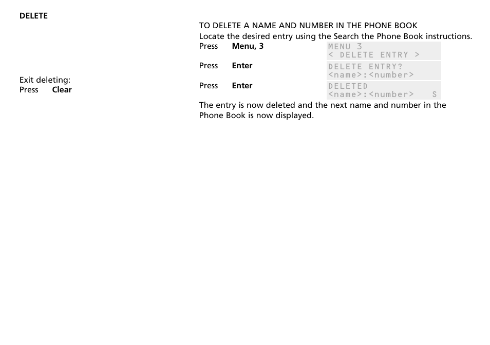 To delete a name and number in the phone book | Bang & Olufsen BEOCOM 2500 User Manual | Page 20 / 40