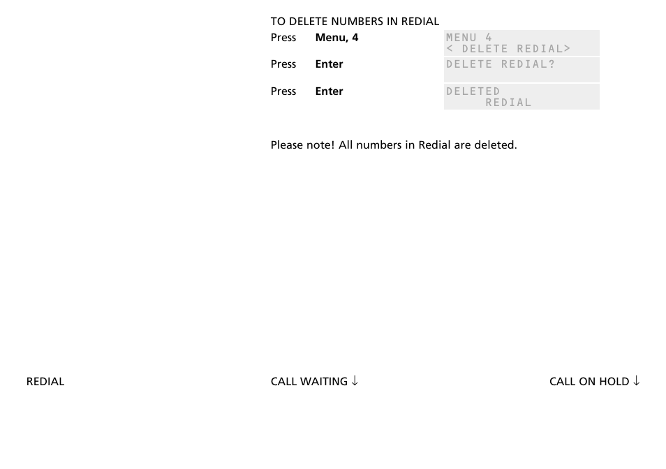 To delete numbers in redial | Bang & Olufsen BEOCOM 2500 User Manual | Page 25 / 40