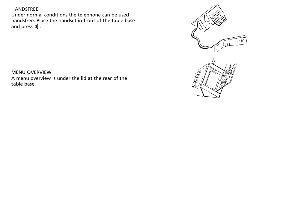 Handsfree, Menu overview | Bang & Olufsen BEOCOM 2500 User Manual | Page 3 / 40