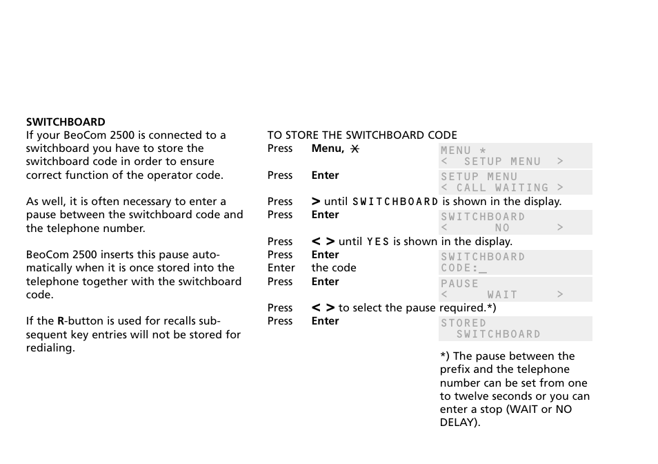 Switchboard | Bang & Olufsen BEOCOM 2500 User Manual | Page 34 / 40