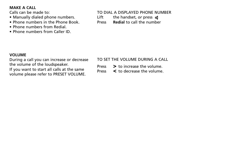 Make a call, Volume | Bang & Olufsen BEOCOM 2500 User Manual | Page 7 / 40