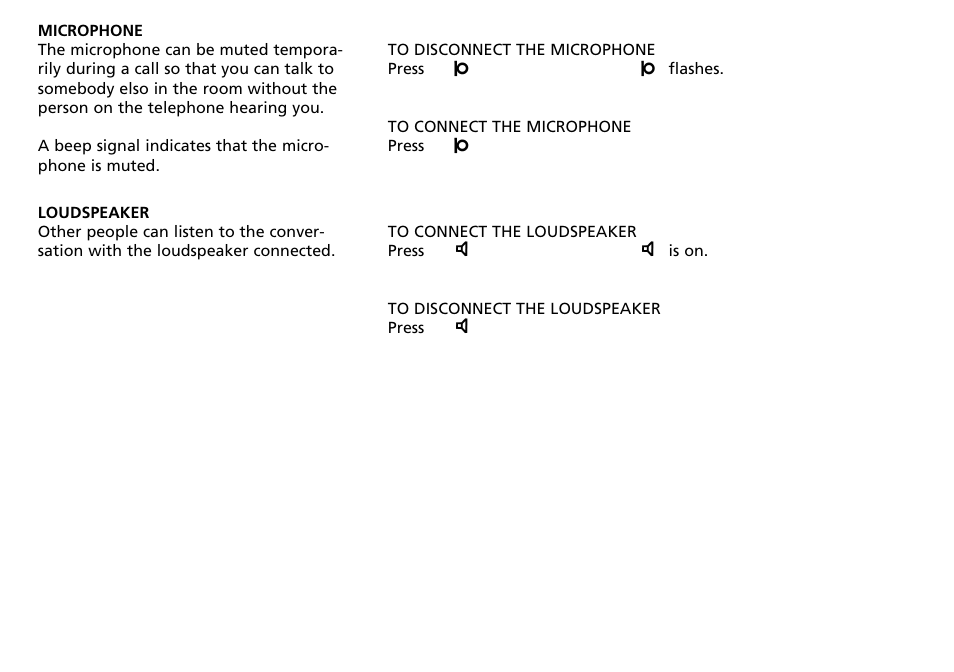 Microphone, Loudspeaker | Bang & Olufsen BEOCOM 2500 User Manual | Page 8 / 40