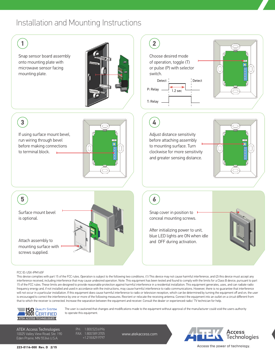 Installation and mounting instructions | Larco U-WAV User Manual | Page 2 / 2