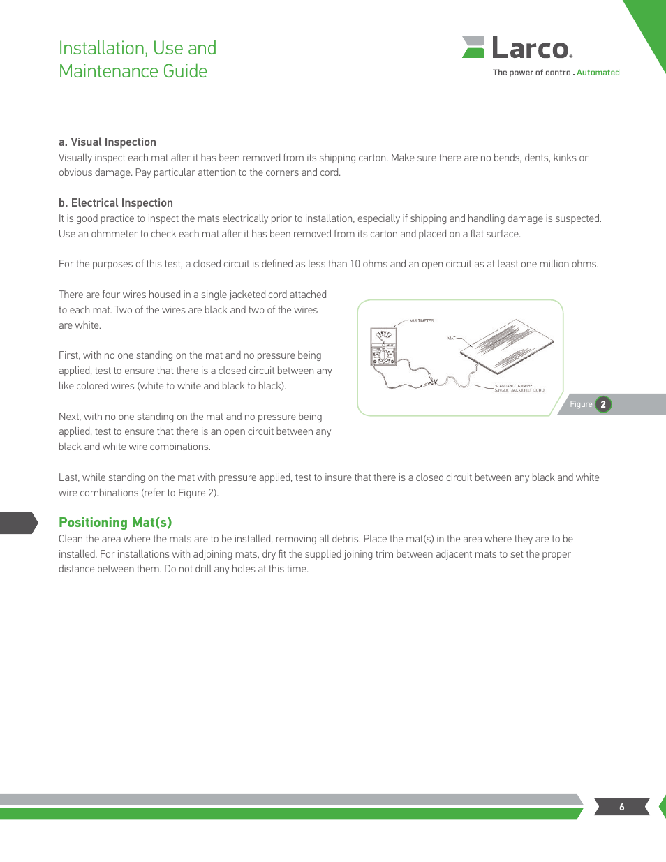 Installation, use and maintenance guide | Larco Safety Mat Systems User Manual | Page 6 / 12
