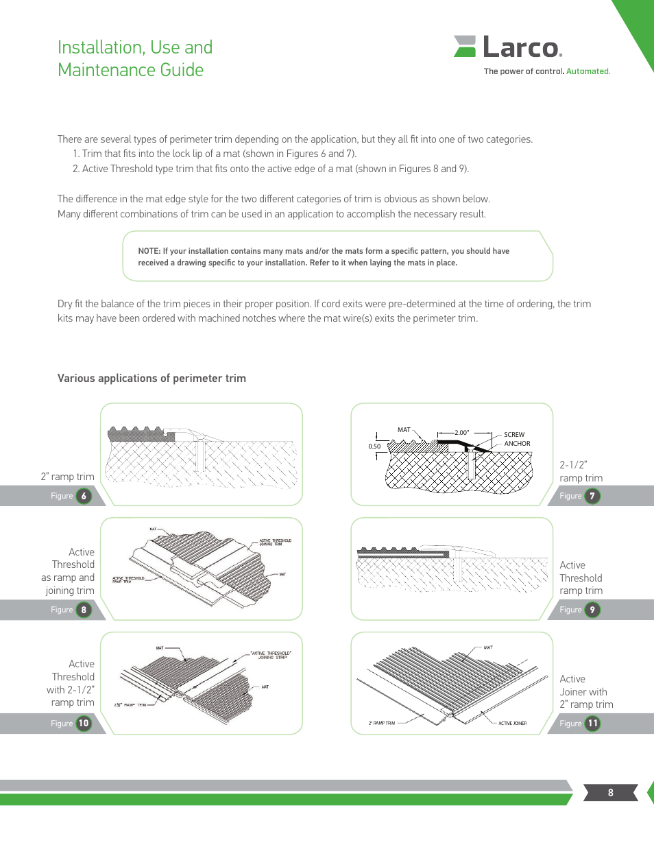 Installation, use and maintenance guide | Larco Safety Mat Systems User Manual | Page 8 / 12