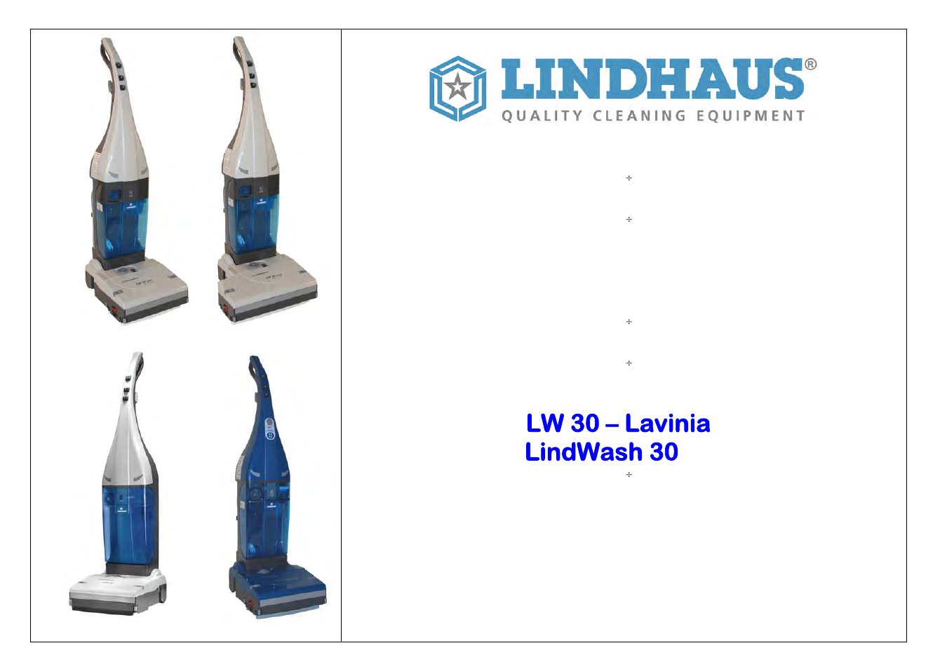 Lindhaus LW30pro - LW38pro User Manual | 25 pages