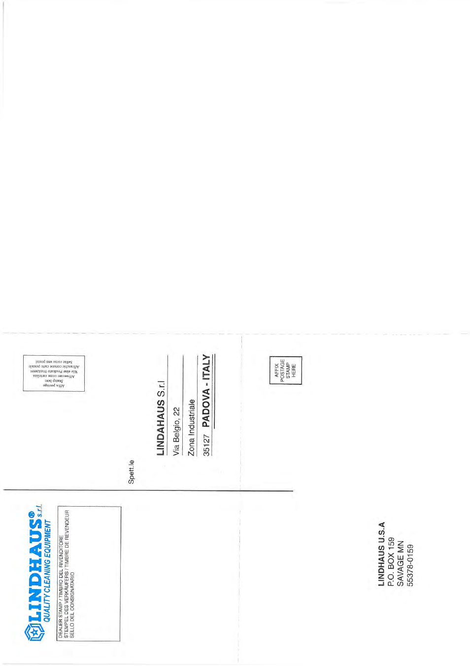 Cartolina retro | Lindhaus LW30pro - LW38pro User Manual | Page 25 / 25