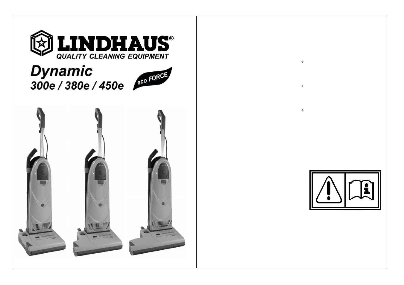 Lindhaus Dynamic eco FORCE 300e  380e  450e User Manual | 16 pages