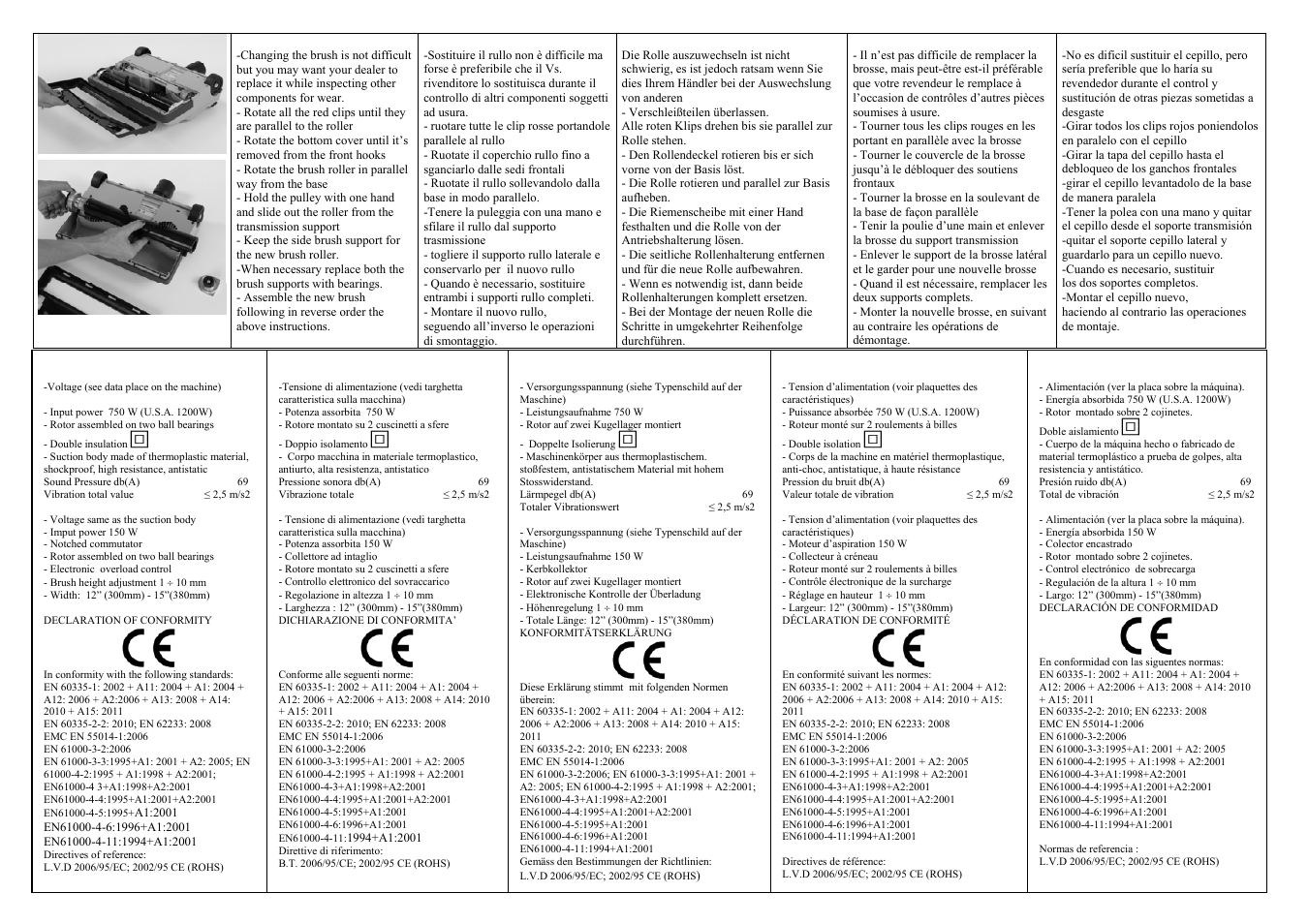 P.12 dati tecnici | Lindhaus HF6 multifunction canister vacuum User Manual | Page 12 / 16