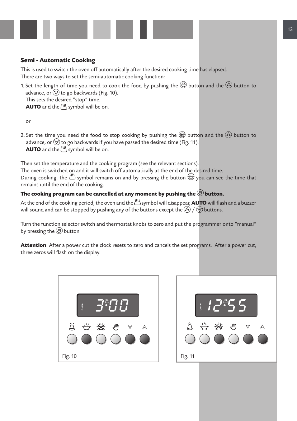 Semi - automatic cooking | CDA SC220L User Manual | Page 13 / 32
