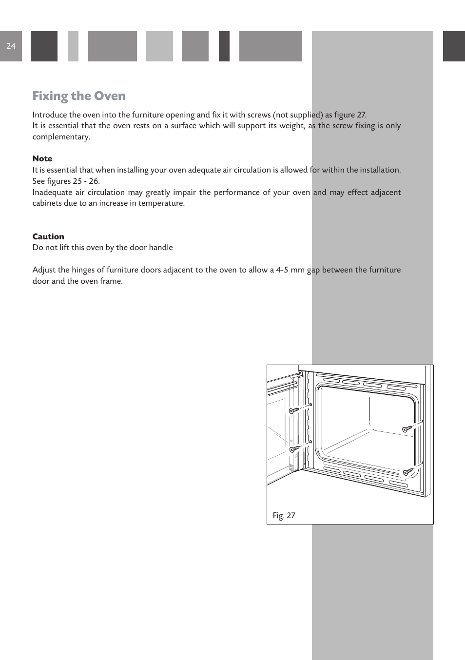 Fixing the oven | CDA SC220L User Manual | Page 24 / 32