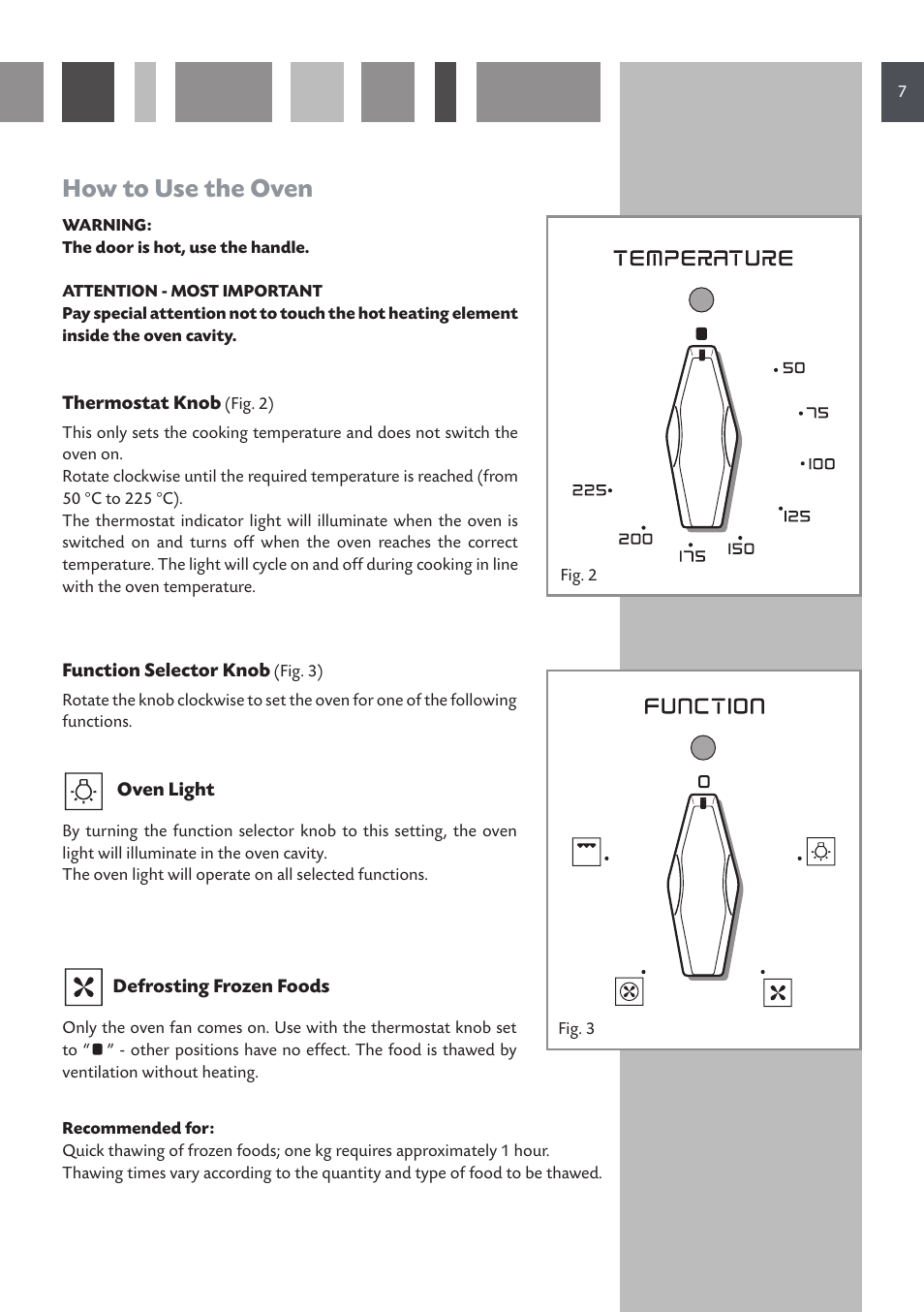 How to use the oven | CDA SC220L User Manual | Page 7 / 32