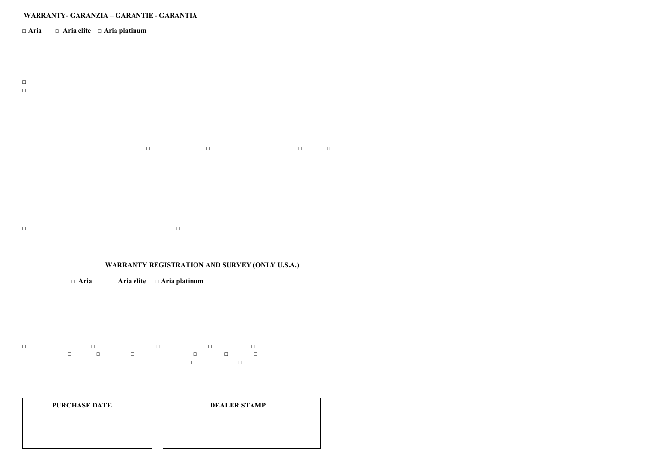 Warranty- garanzia – garantie - garantia | Lindhaus Aria Red - Elite Multifunction Vacuum Cleaners User Manual | Page 16 / 16