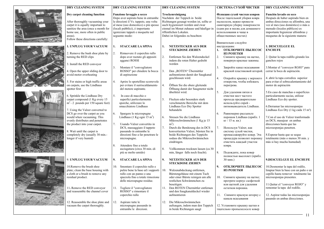 Pag. 11 dcs | Lindhaus Valzer Hepa Class A User Manual | Page 11 / 17