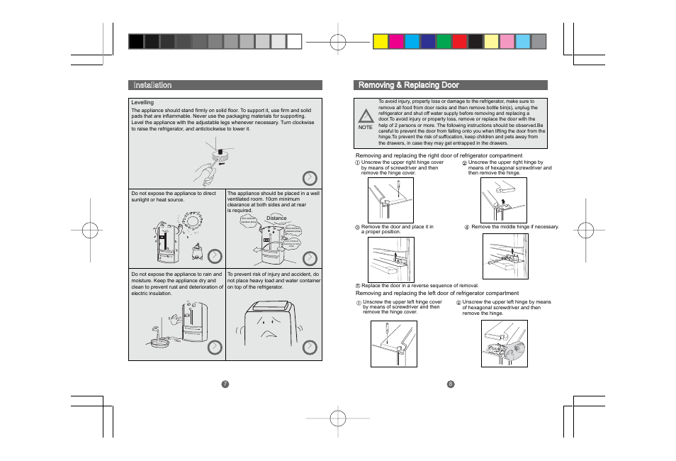 Installation, Removing & replacing door | CDA PC85SC User Manual | Page 5 / 20
