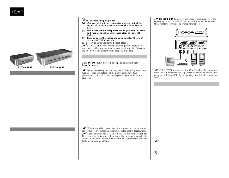 Linkskey LDV-002ESK User Manual | 2 pages