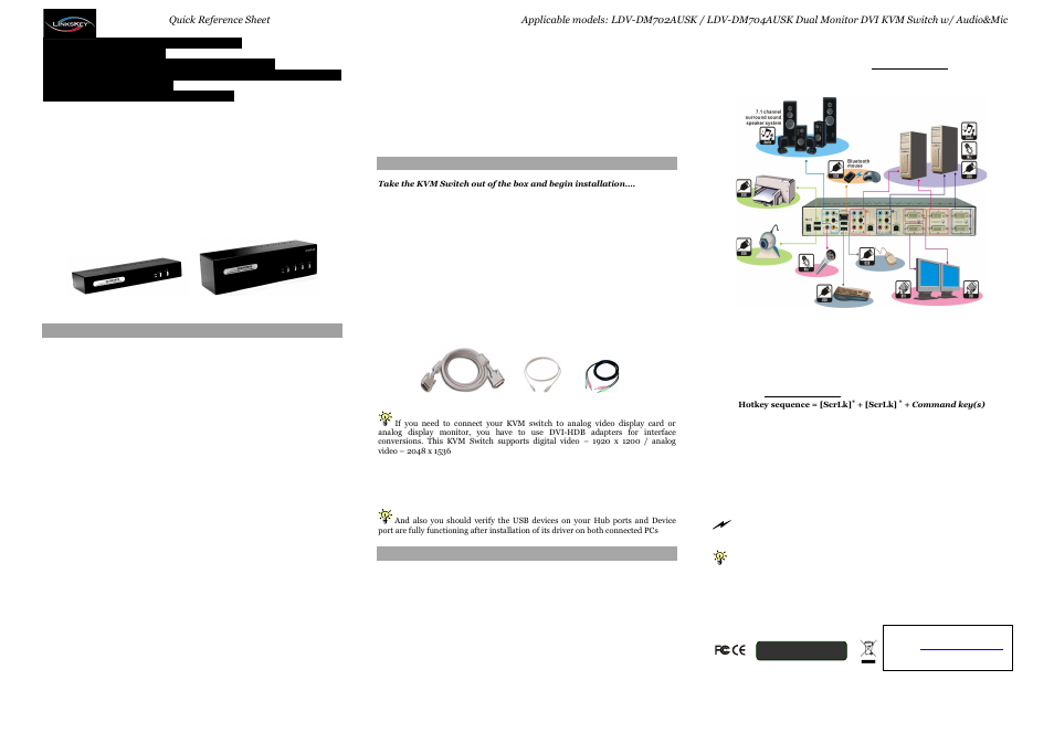 Linkskey LDV-DM702AUSK User Manual | 2 pages
