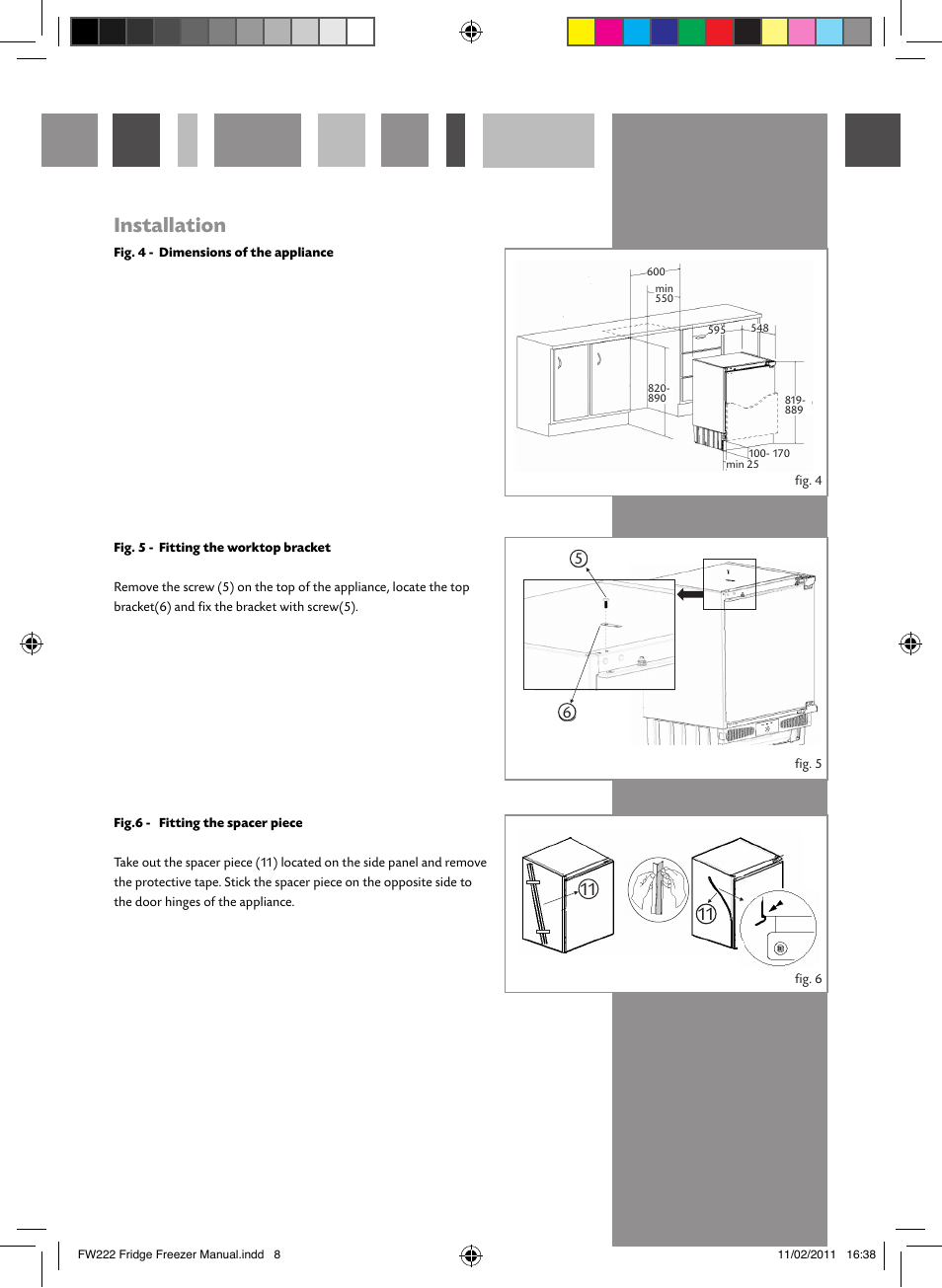 Installation | CDA FW222 User Manual | Page 8 / 16