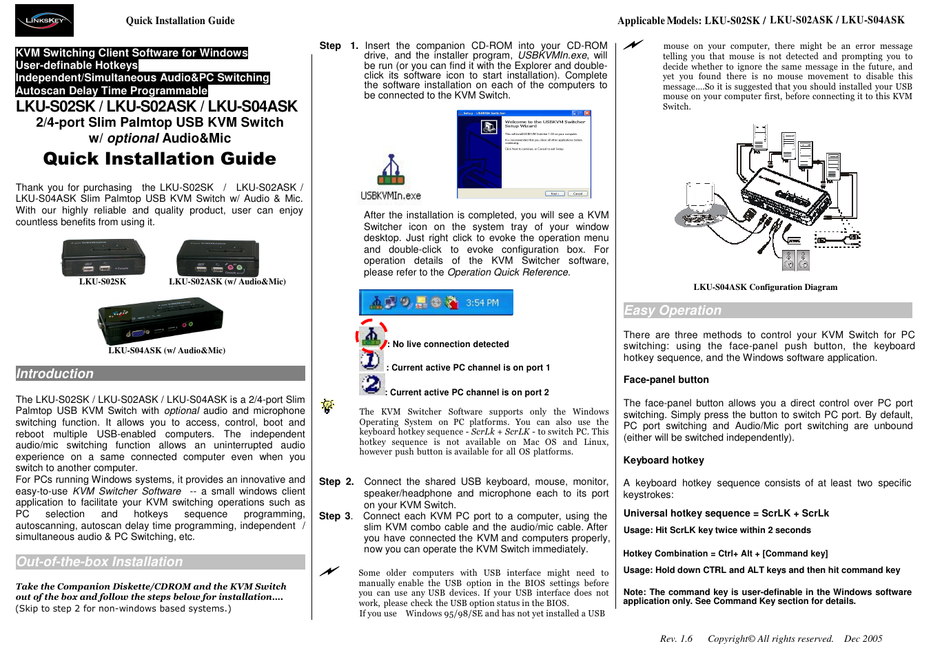 Linkskey LKU-S02ASK User Manual | 2 pages