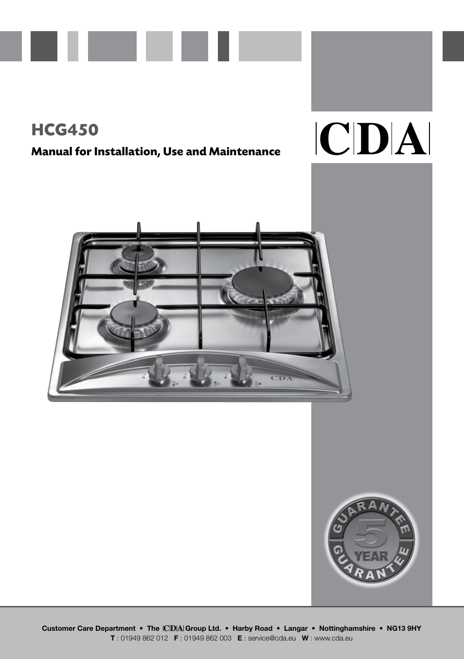 CDA HCG450 User Manual | 15 pages