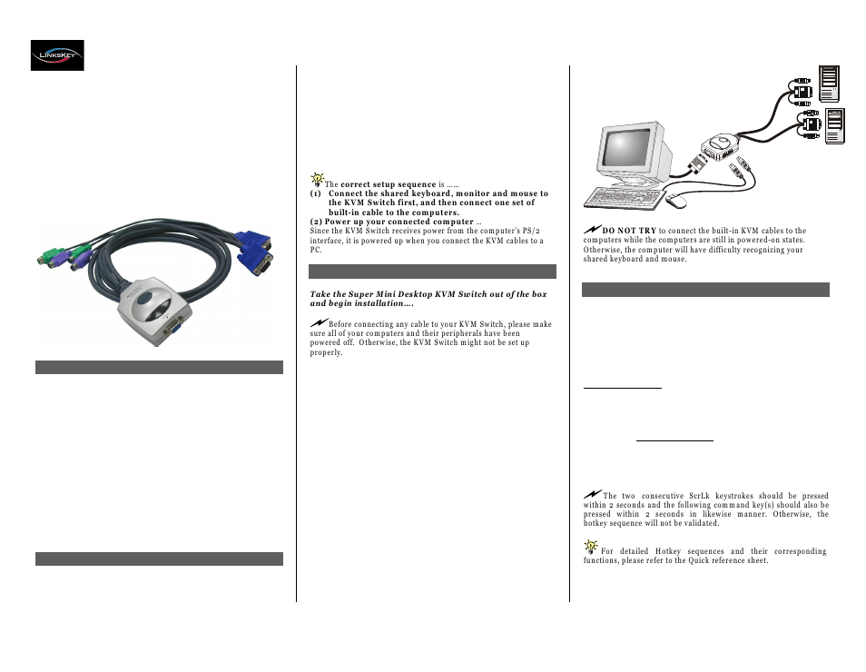 Linkskey LKV-M02 User Manual | 2 pages