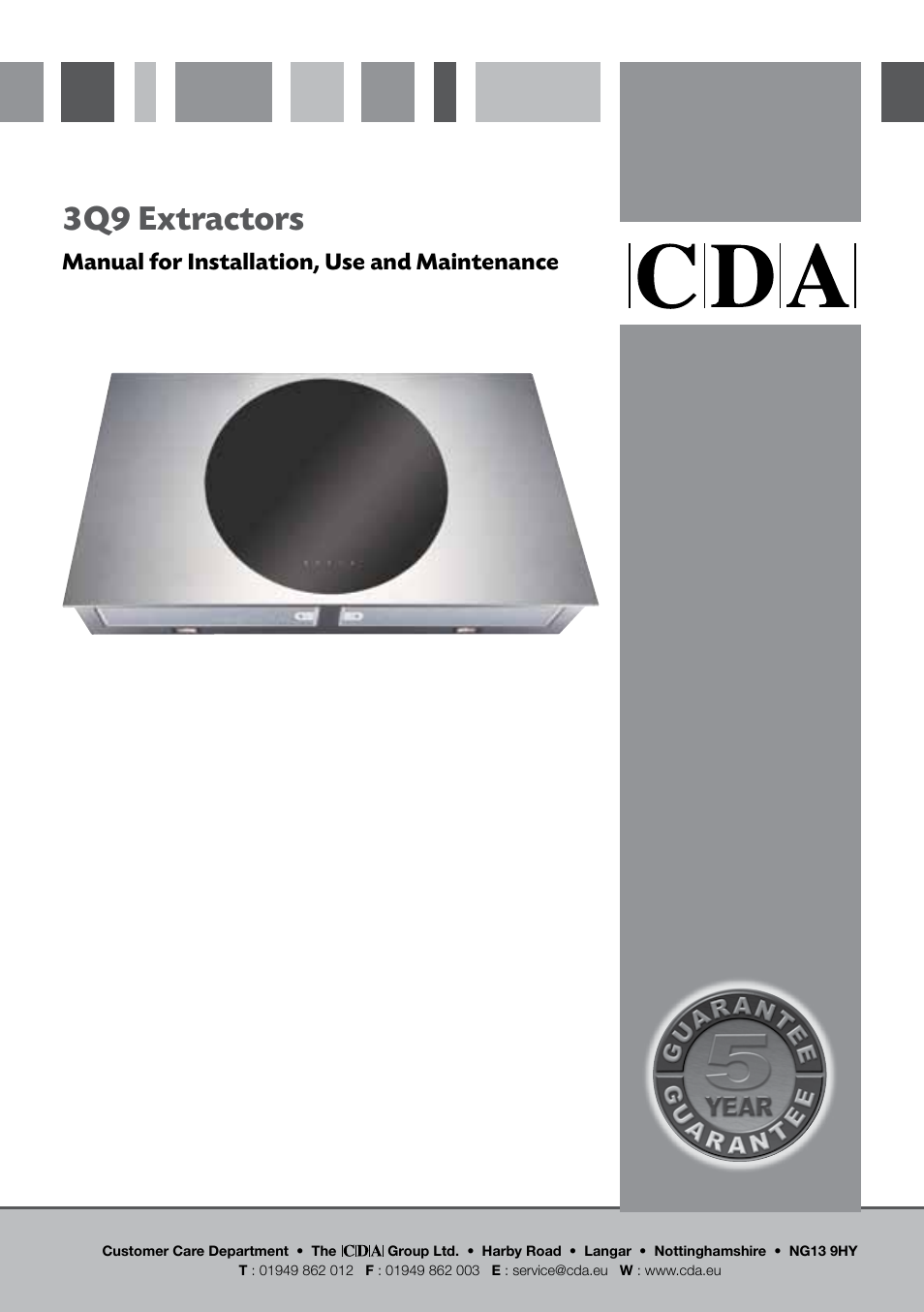 CDA 3Q9 User Manual | 12 pages