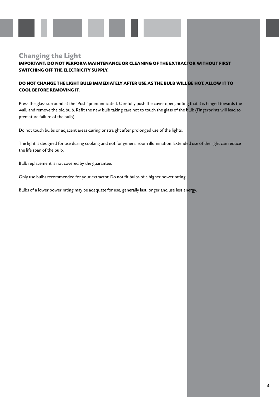 Changing the light | CDA 3Q9 User Manual | Page 5 / 12