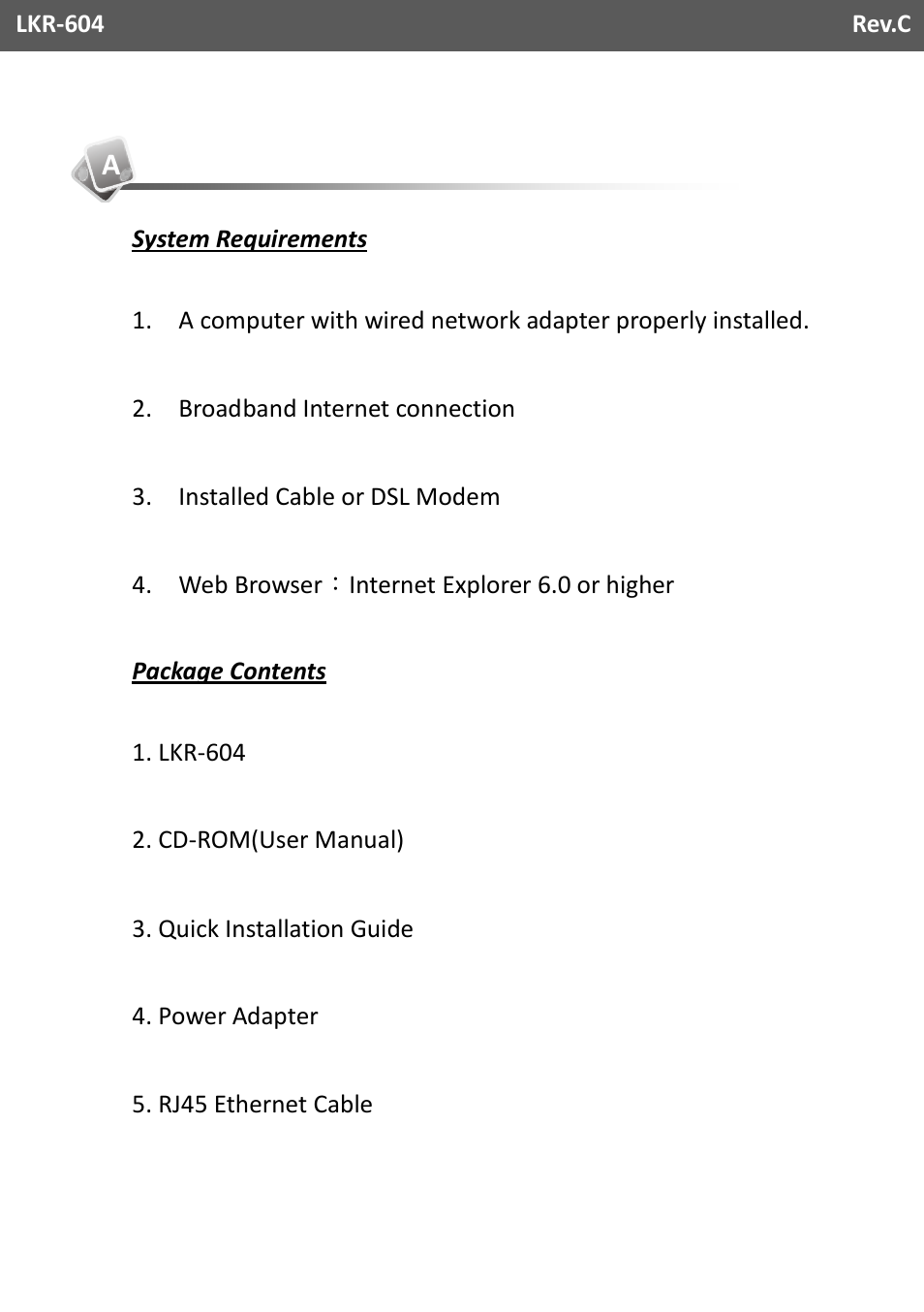 Before you start | Linkskey LKR-604 User Manual | Page 2 / 8