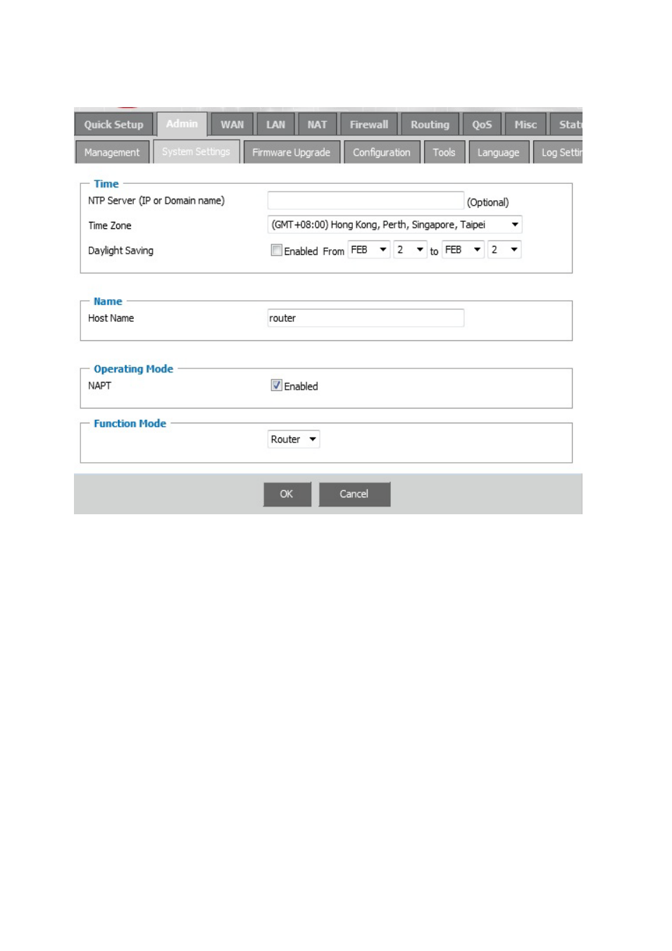 System settings, Firmware upgrade | Linkskey LKR-604 User Manual | Page 13 / 35