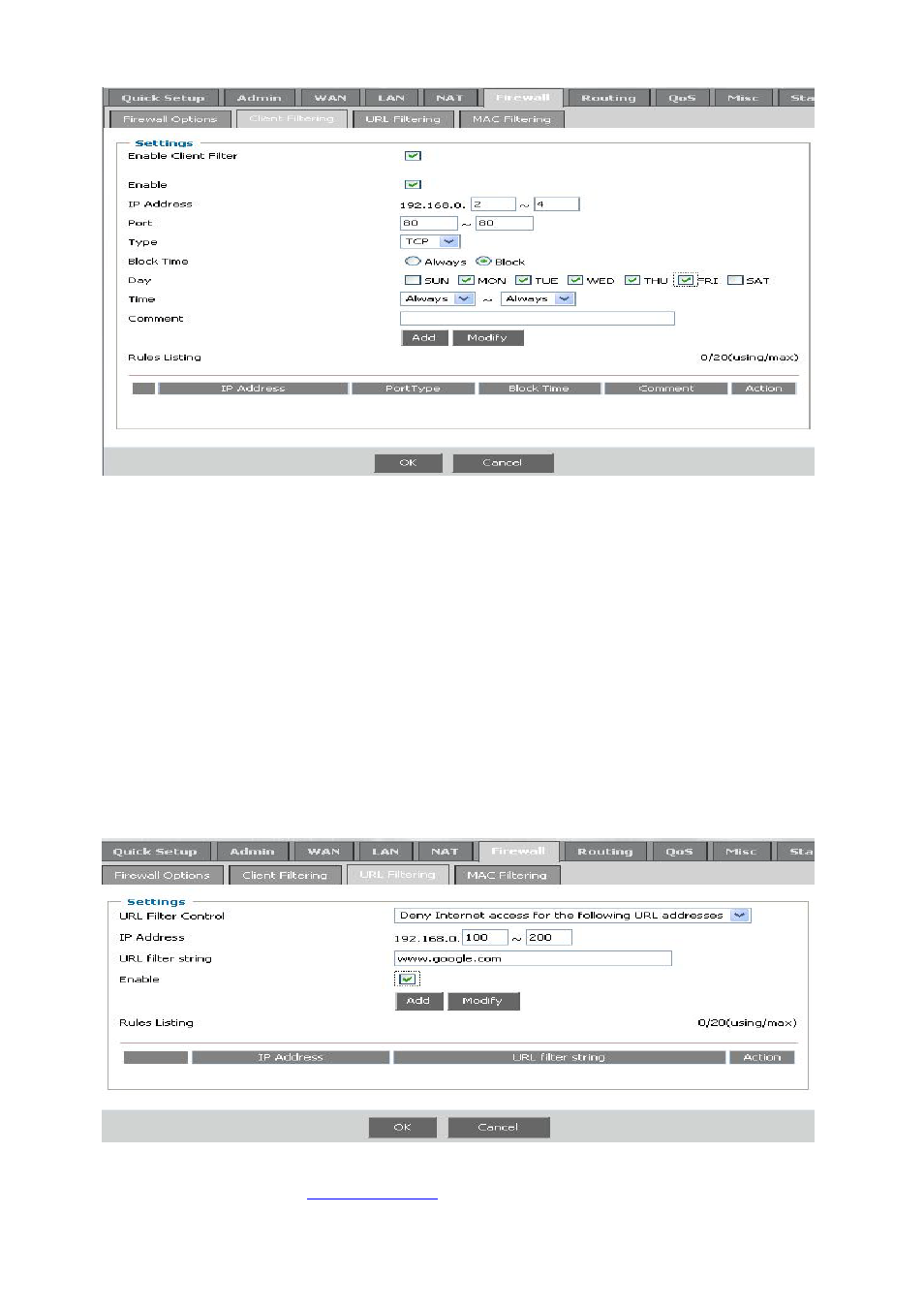 Url filtering | Linkskey LKR-604 User Manual | Page 28 / 35