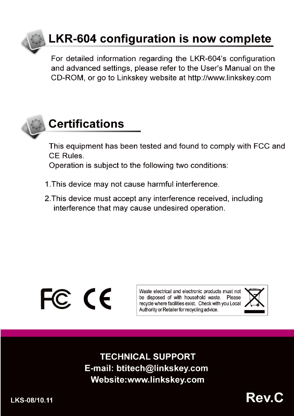 Linkskey LKR-604 User Manual | Page 35 / 35