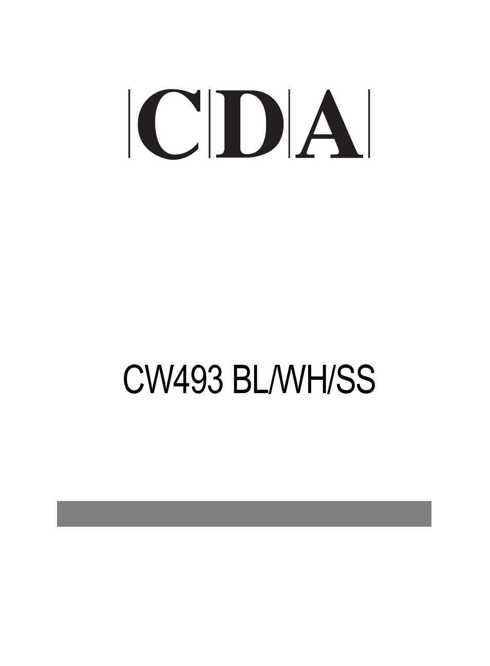 CDA Integrated dishwasher CW493 BL/WH/SS User Manual | 20 pages