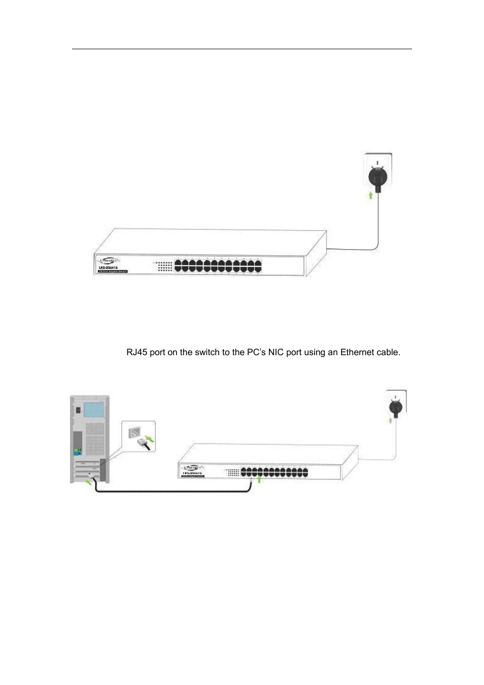 Chapter 3 connect switch to a terminal, Gigabit ethernet switch user manual | Linkskey LKS-SG2419 User Manual | Page 8 / 11