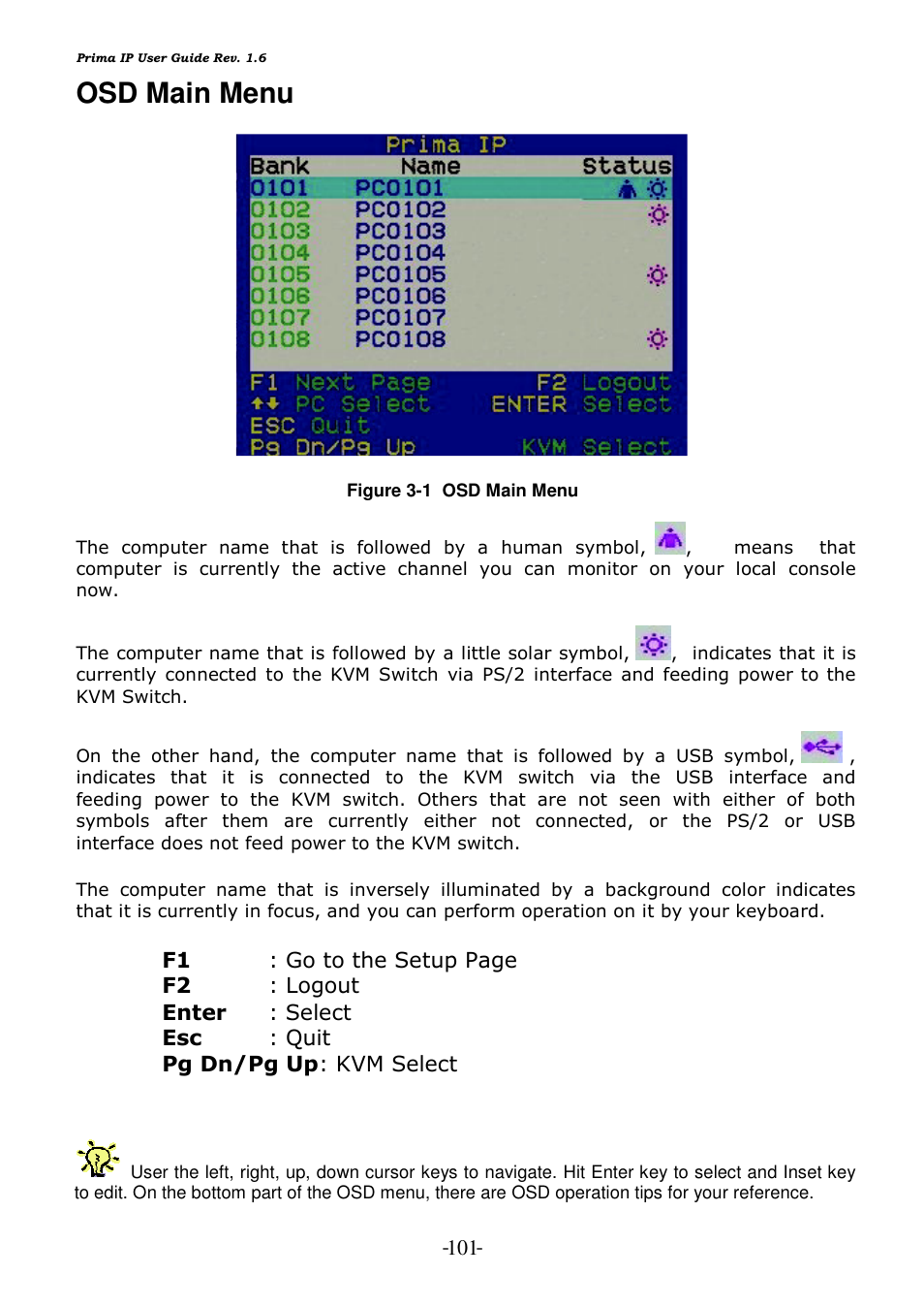 Osd main menu | Linkskey LKV-9208IP User Manual | Page 105 / 111